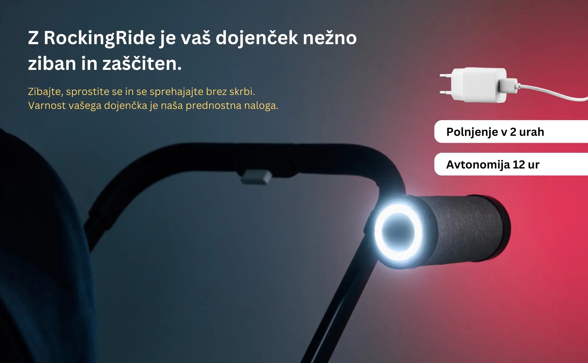 Z RockingRide je vaš dojenček nežno ziban in zaščiten.